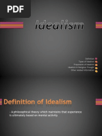 Types of Idealism Proponents of Idealism Idealism in Religious Thought Other Related Information