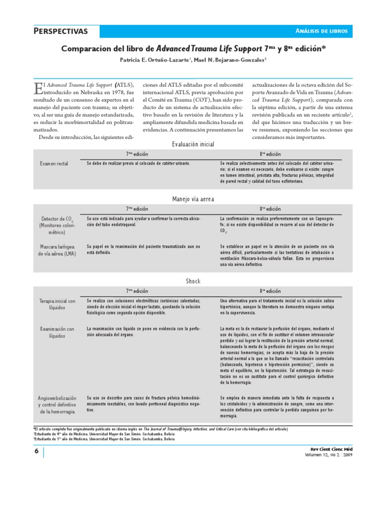 ATLS 7a Vs 8a Ed PDF | PDF | Reanimación cardiopulmonar | Lesión