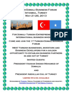 Forum Description: Turkish Somali Business Formu - May 21-26, 2013