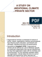 A Study On Organizational Climate in Private Sector: Submitted By, Masters in Management Studies Sy Mms (HR) Roll No - 04