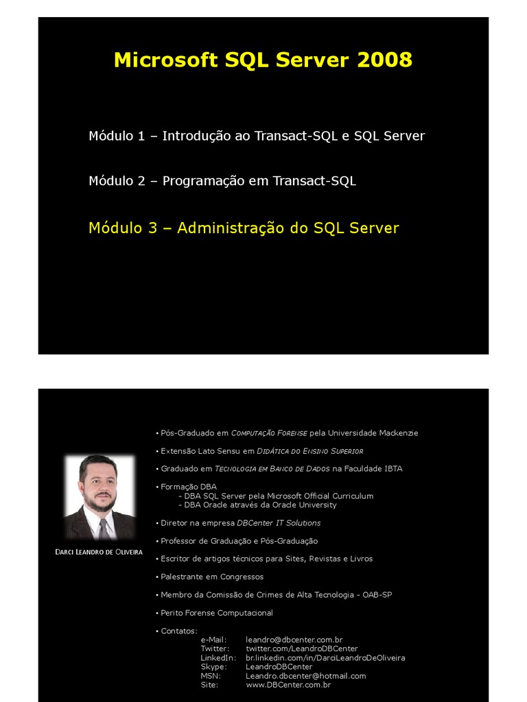 Introdução ao Microsoft SQL Server 2008 | PDF | Bancos de dados | Programas