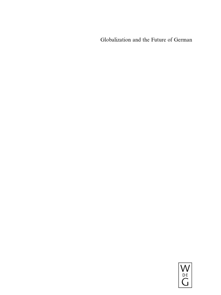 Globalization and The Future of German | PDF | Globalization | English ...