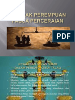 Hak-Hak Perempuan Pasca Perceraian Oleh Muktiarto