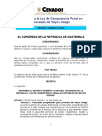 Reformas A La Ley de Competencia Penal en Procesos de Mayor Riesgo