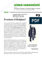 Freedom of Religion?: International Committee For Human Rights in Taiwan