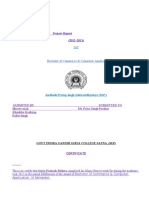 Project Report (2012-2013) : Bachelor of Commerce & Computer Application