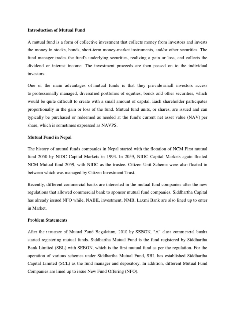 Research paper on mutual funds in india picture