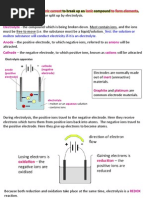 Download IGCSE Chemistry - Electrolysis by ChemistryKlipz SN135312297 doc pdf