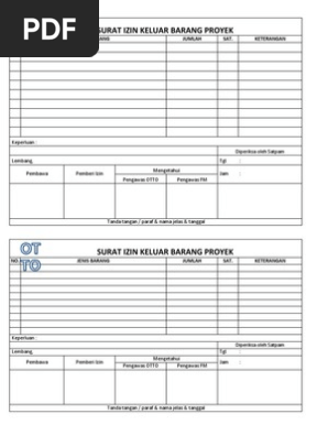 Form Izin Keluar Barang