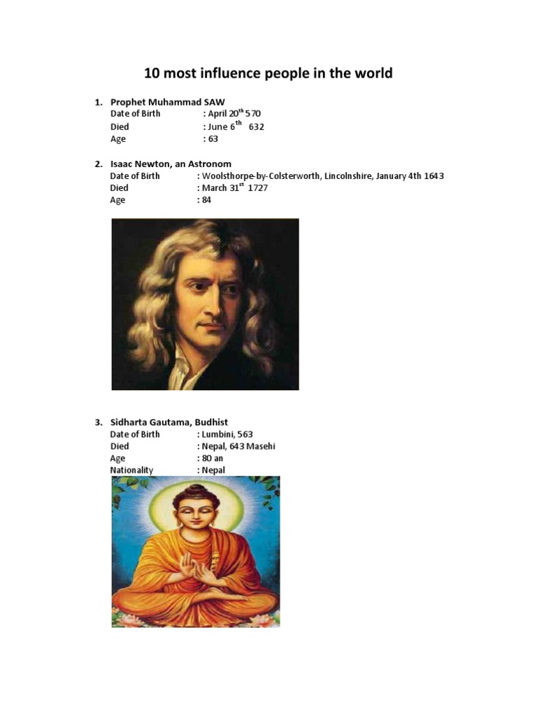 10 Orang Berpengaruh Di Dunia | PDF