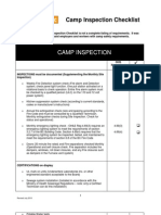 Camp Inspection Checklist for Safety Compliance