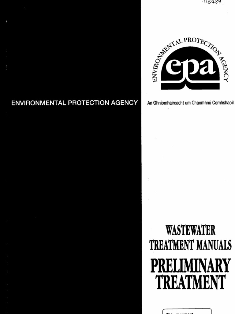 Epa Water Treatment Manual Preliminary PDF Combined Sewer Sewage