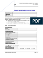 Customer Reference Rating Form