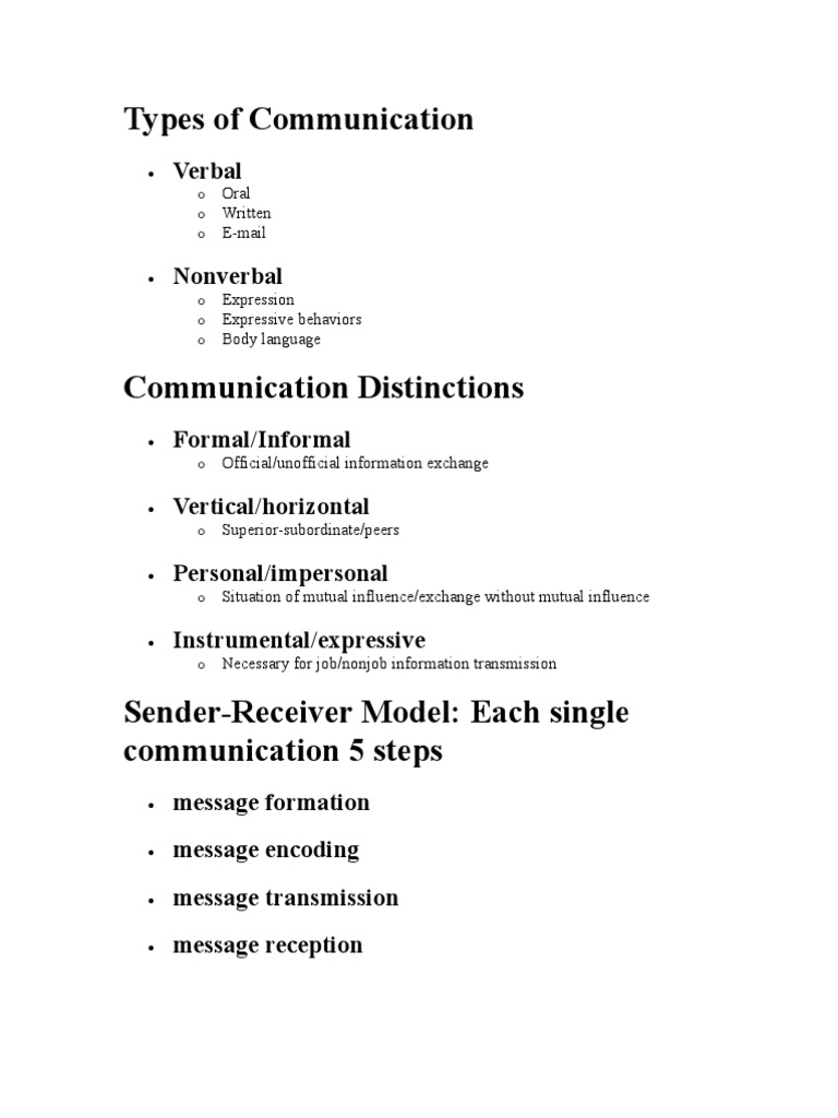Types of Communication PDF | Communication | Psychological Concepts