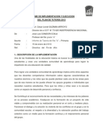 INFORME DE IMPLEMENTACION Y EJECUCION DEL PLAN DE TUTORÍA 2013