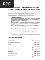 Download Cara Membuat Contoh Proposal Usaha Salon Kecantikan Beserta Rincian Modal by agussiswanto097 SN135332718 doc pdf