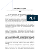 CONSIDERAÇÕES SOBRE INSTITUIÇÃO DE LONGA PERMANÊNCIA PARA IDOSOS