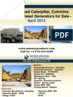 New and Used Caterpillar, Cummins and Kohler Diesel Generators for Sale - April 2013