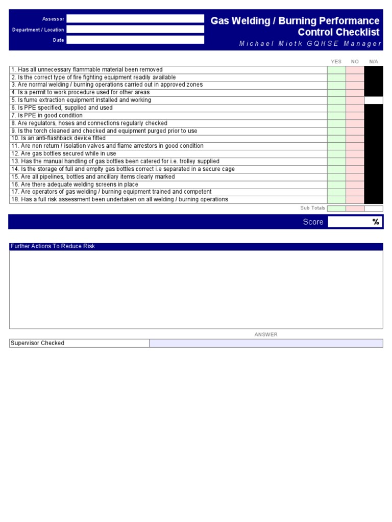 Welding Checklist