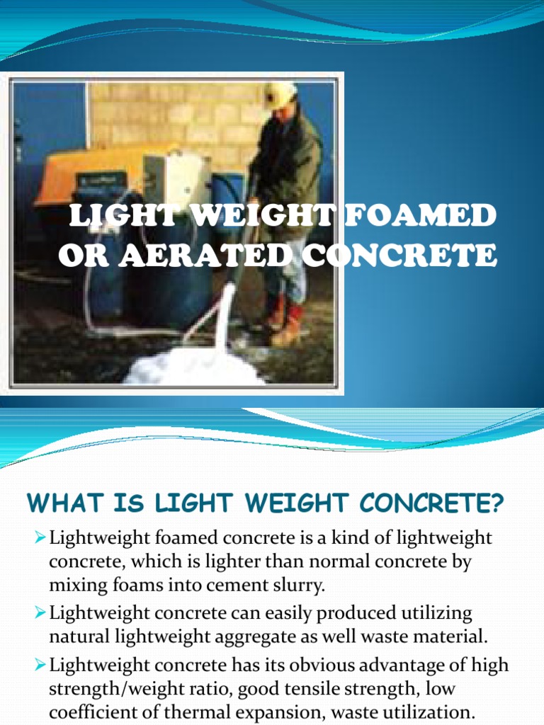 Light Weight Foamed Concrete | PDF | Concrete | Construction Aggregate
