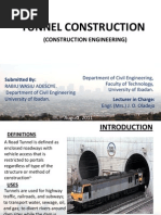 Power Point Presentation On "The Construction of Tunnels"