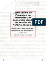 Justificación Del Programa de Alfabetización Económica Desde Las Teorías de