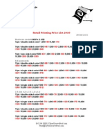 CG Printing Price List