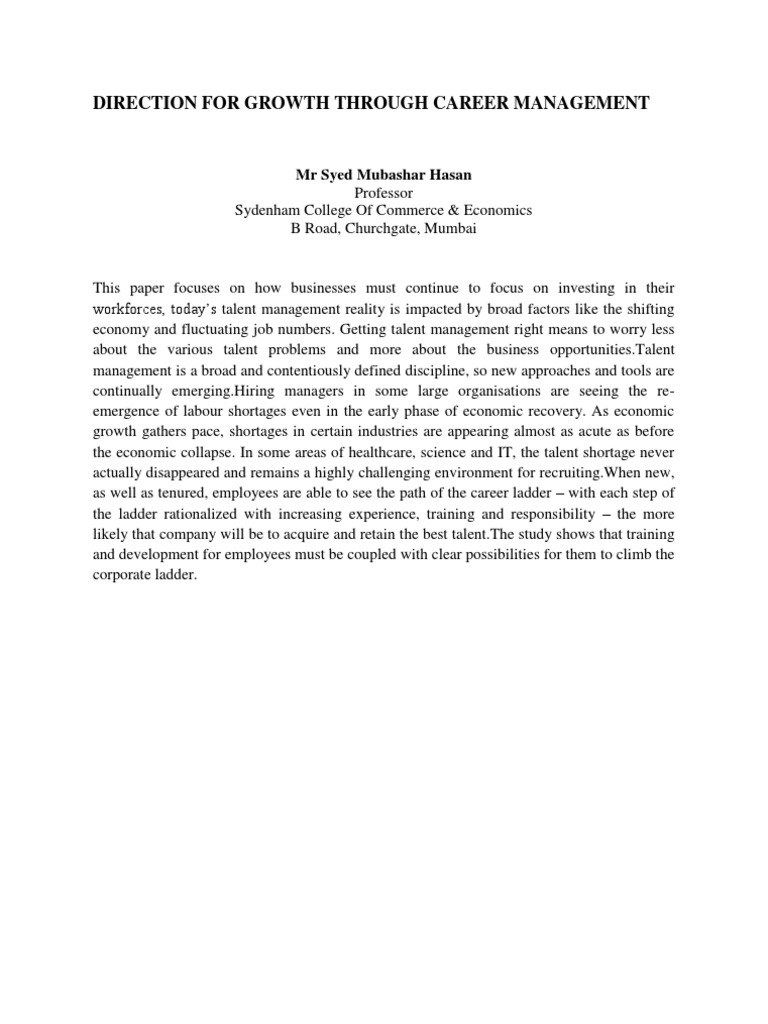 Career Management for Workforce Growth | PDF | Talent Management ...
