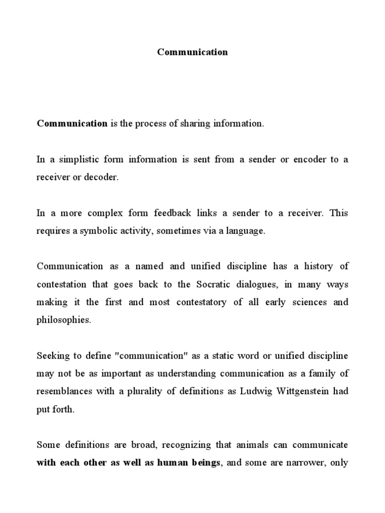 Communication | PDF | Nonverbal Communication | Telecommunication