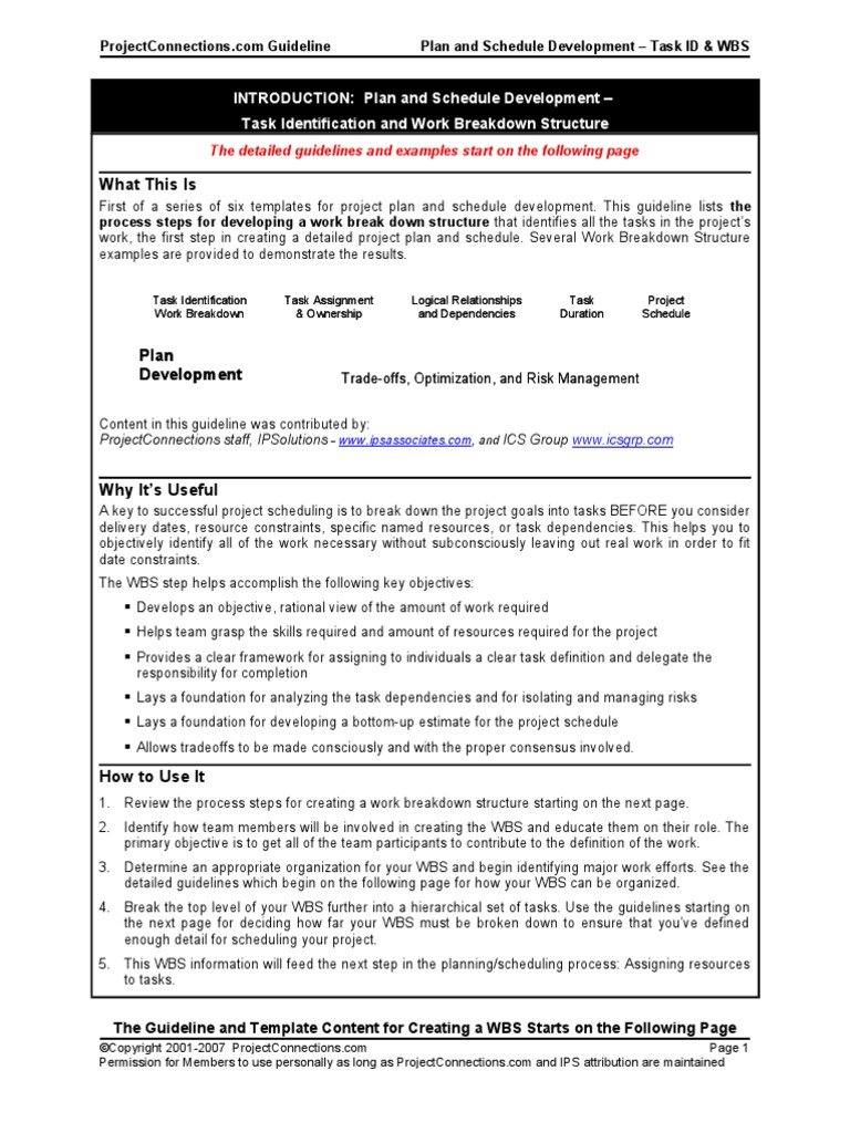 Work Breakdown Structure Guide | PDF | Specification (Technical ...