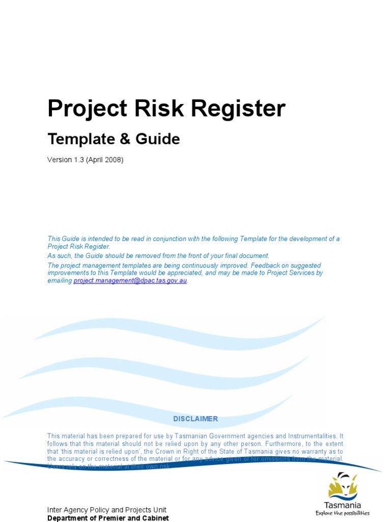 Project Risk Register Template Guide | PDF | Risk Management ...