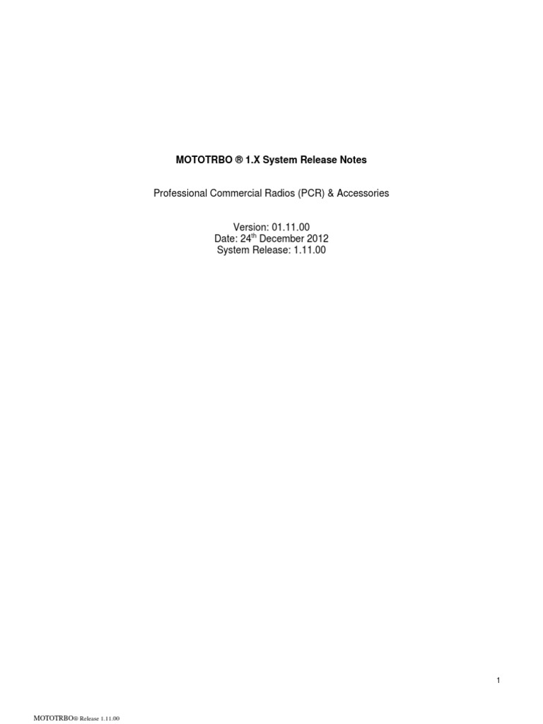 R1 11 Release Notes | PDF | Bluetooth | Software