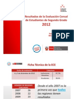 Resultados de La ECE 2012