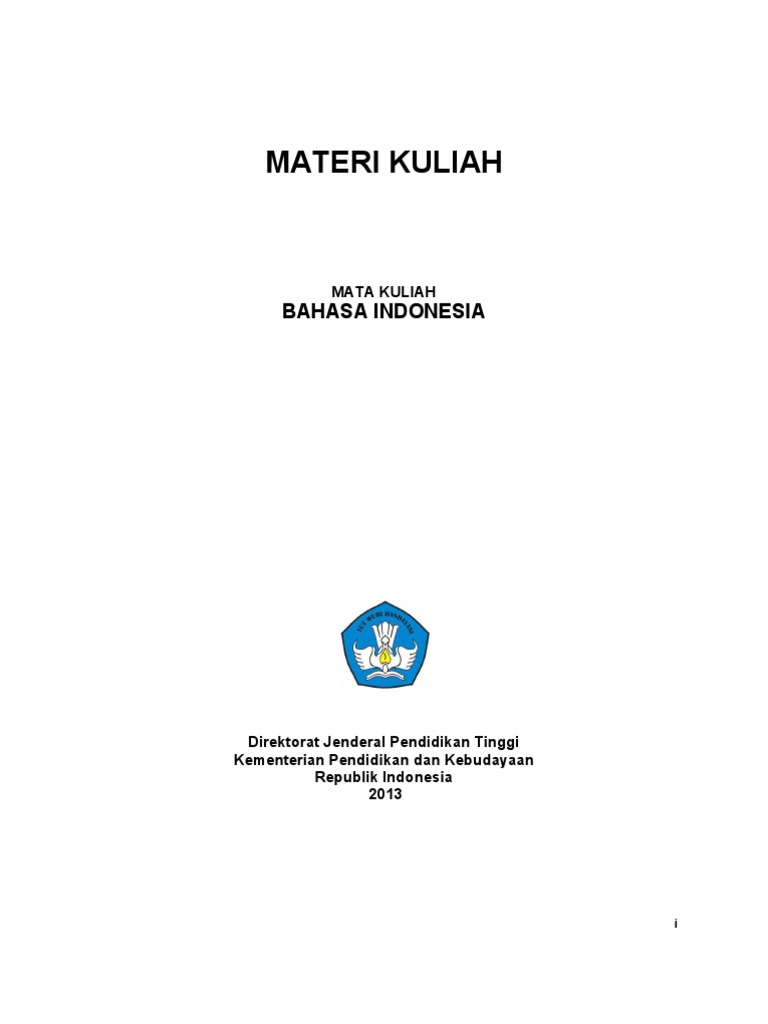 Buku Referensi Bahasa Indonesia Buku Modul Kuliah Bahasa Indonesia 