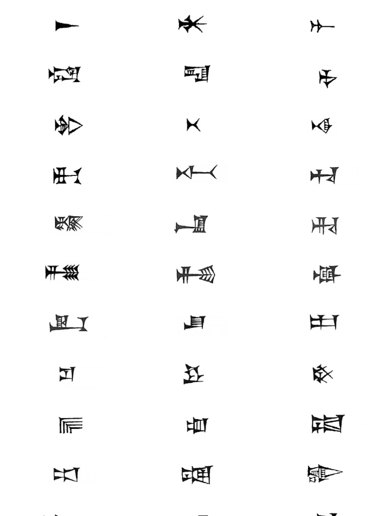 Cuneiform Signs Flashcards For Huehnergard Akkadian Introduction ...