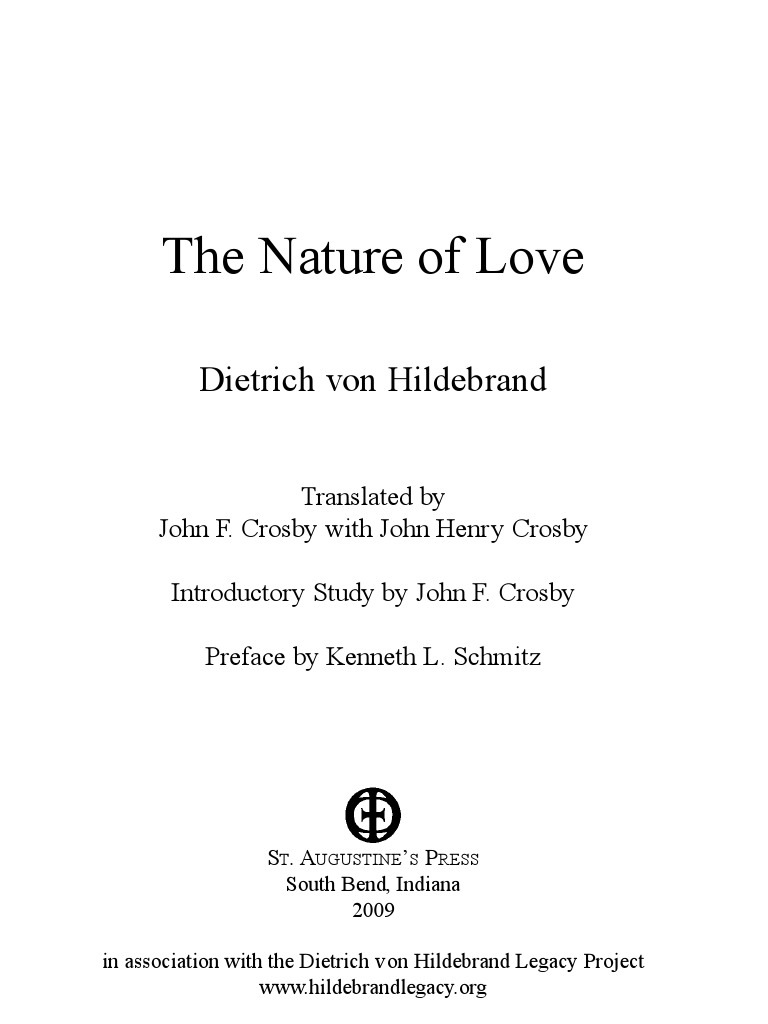 The Nature of Love, Intro. Study Chap. 1, 3, and 9 PDF Thomism