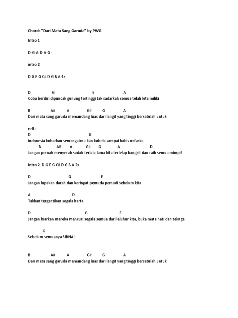 Chord Dari Mata Sang Garuda Pdf