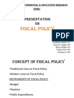 Presentation ON: Fiscal Policy