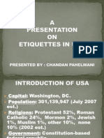 Presentation on Etiquettes in USA