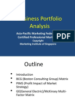 Business Portfolio Analysis: Asia-Pacific Marketing Federation Certified Professional Marketer