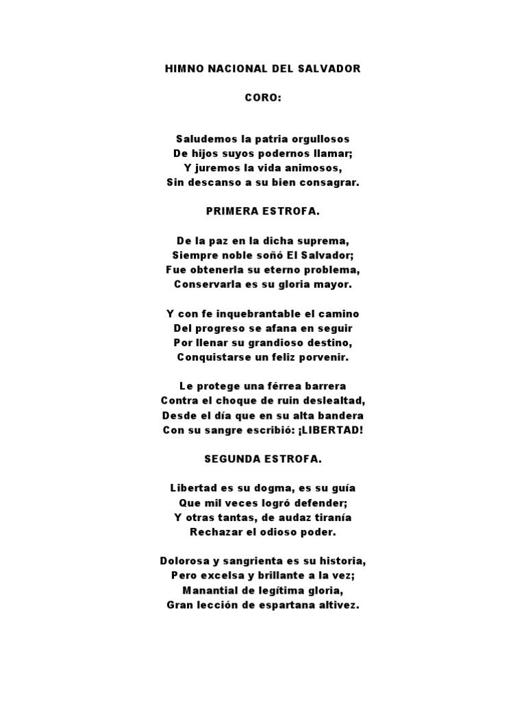 Himno Nacional De El Salvador - vrogue.co
