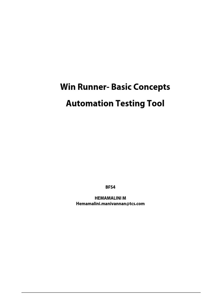 WinRunner: Automation Testing Basics | PDF | Graphical User Interfaces ...