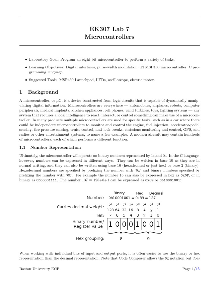Ek 307 Lab 7 | PDF | Microcontroller | Electronic Circuits