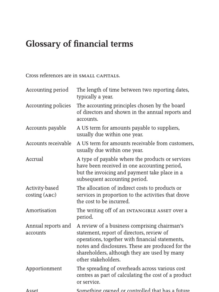 Glossary of Fi Nancial Terms | PDF | Revenue | Depreciation