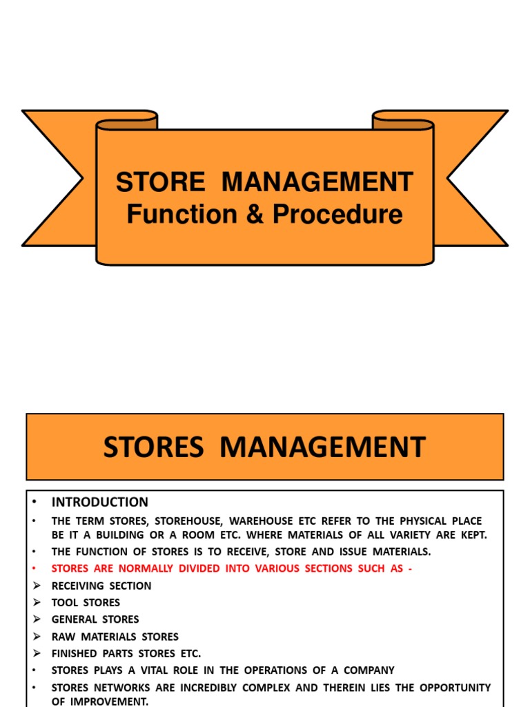 Stores Management Inventory Warehouse