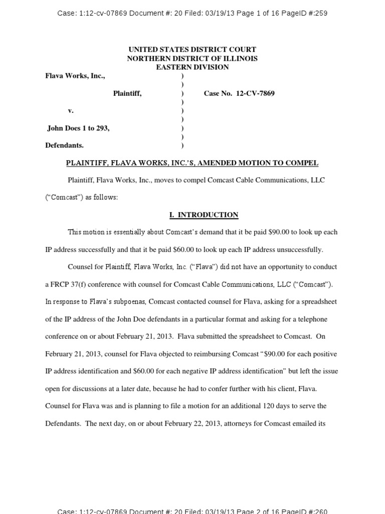 Document 20 Motion To Compel PDF Federal Rules Of Civil Procedure Joinder