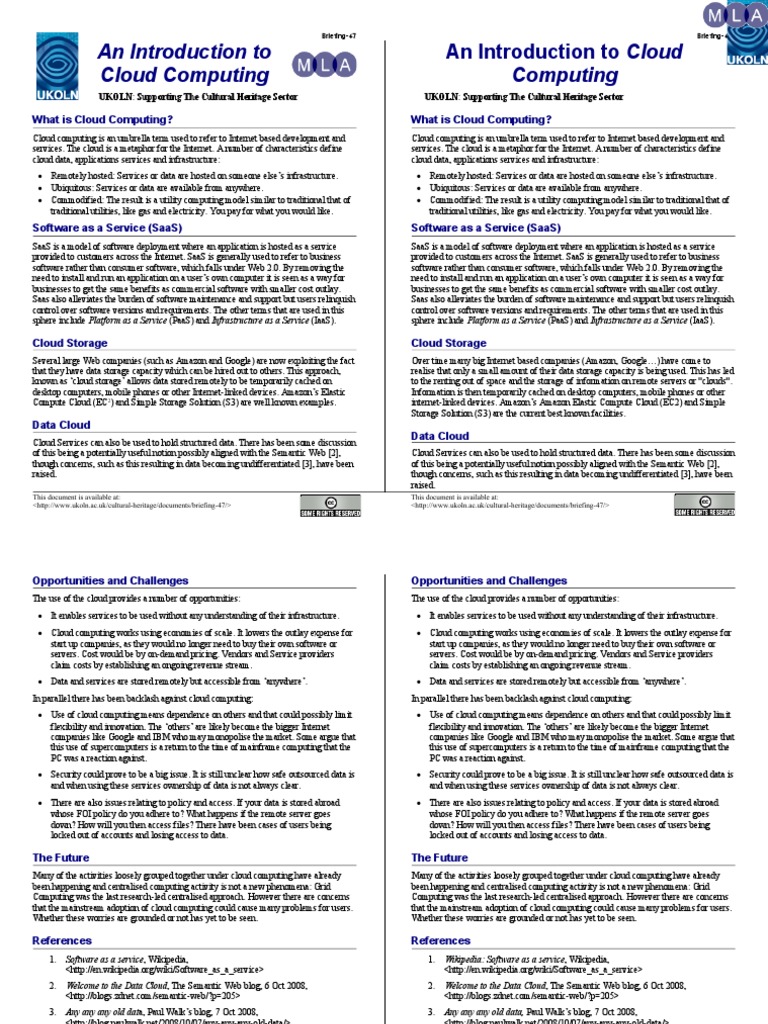 An Introduction To Cloud Computing Computing | PDF | Software As A ...