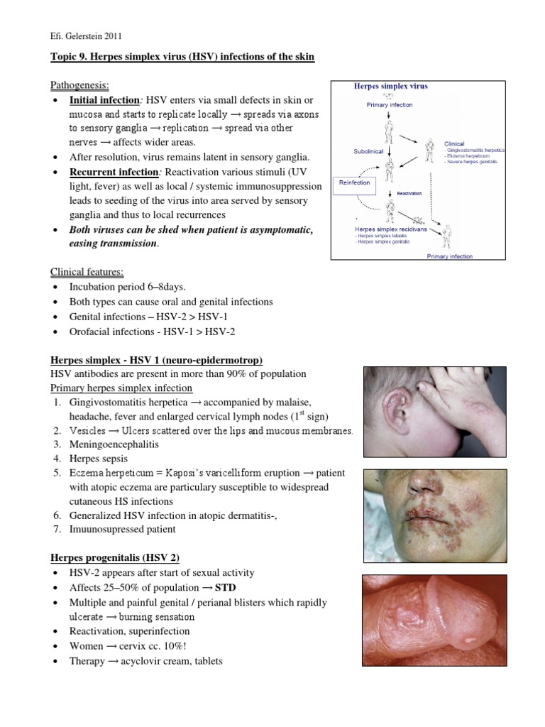 Topic 9. Herpes Simplex Virus (HSV) Infections of The Skin | PDF