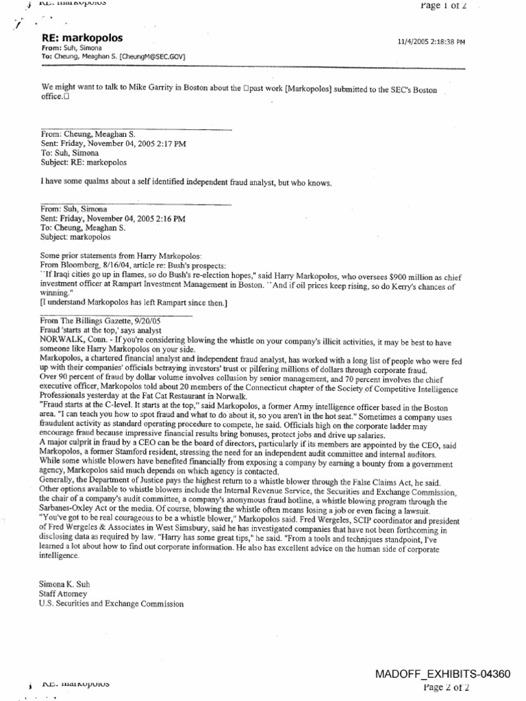 Uncategorized Simona Suh whistleblower harry markopolus exhibit 0283 u s securities and exchange commission