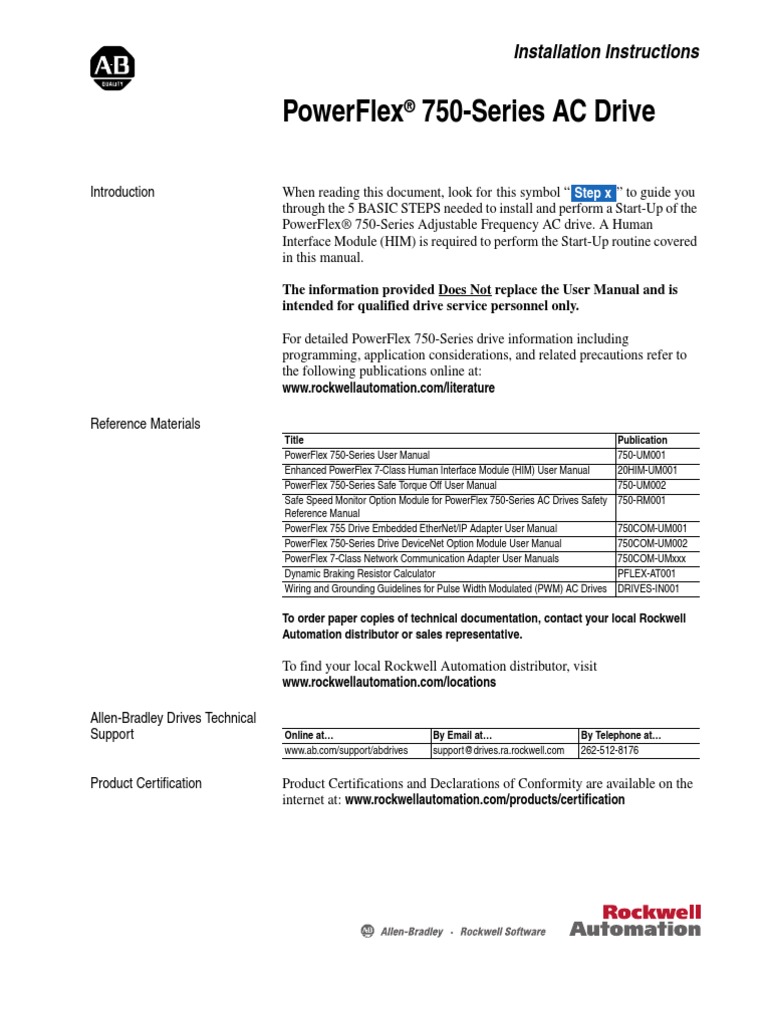 Powerflex 750 Installation Manual